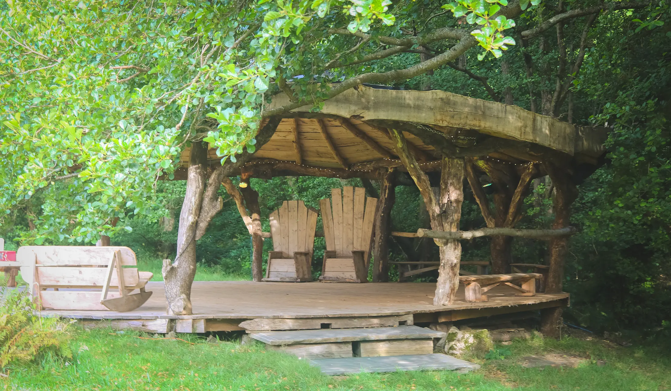 Hand-built woodland roundhouse event space in South Wales